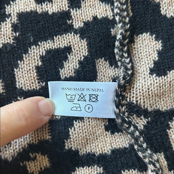 Orwell + Austen- Leopard Print long Cardigan with Rainbow Trim - Picture 9 of 10